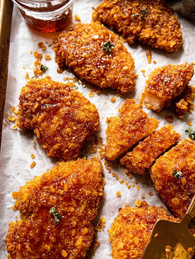 Baked Crunchy Hot Honey Chicken