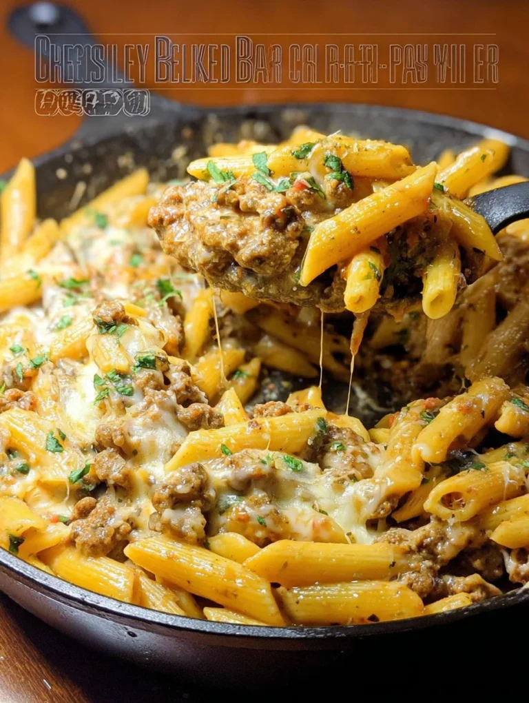Cheesy Ground Beef Pasta Skillet