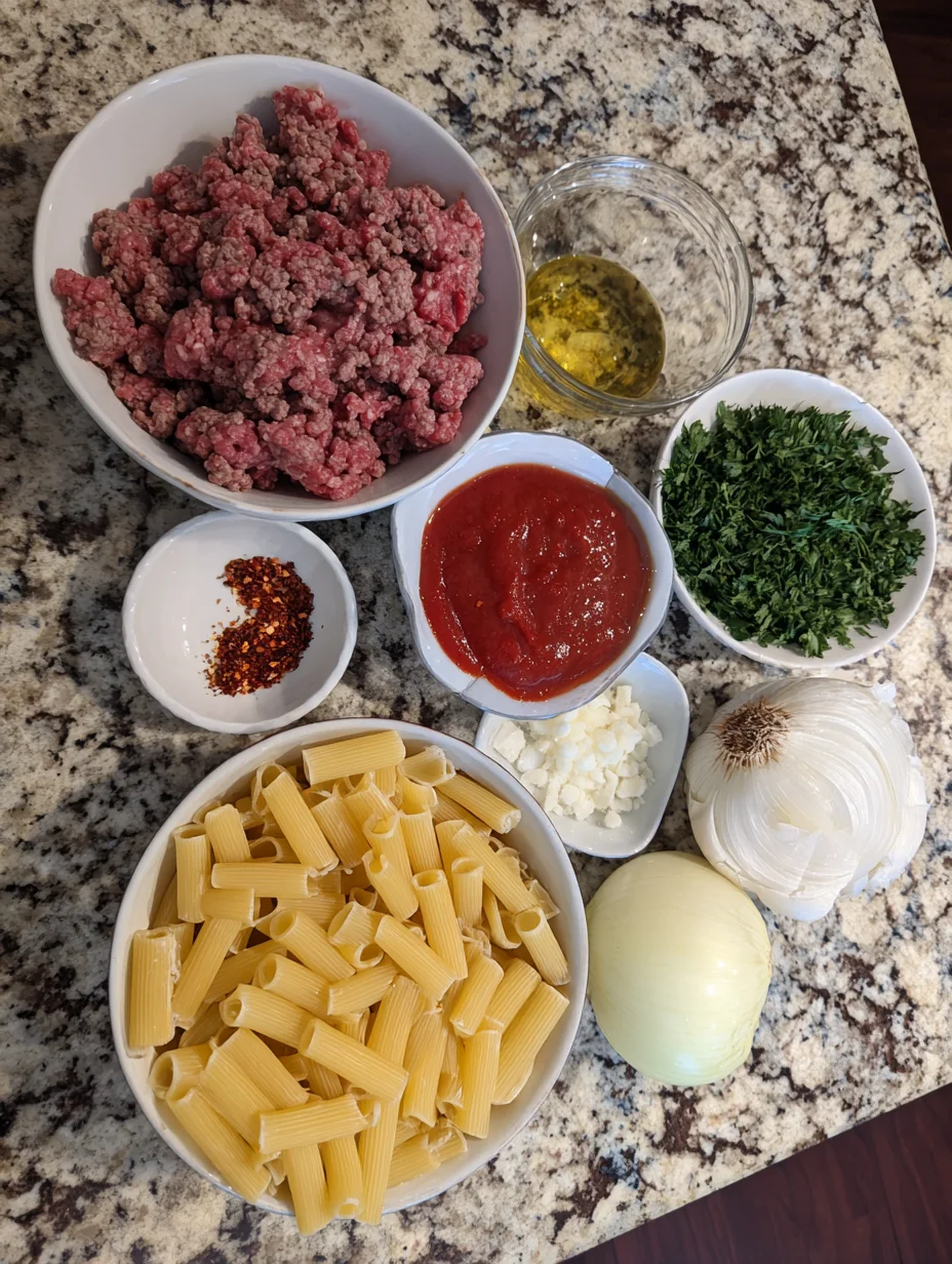 Cheesy Ground Beef Pasta Skillet