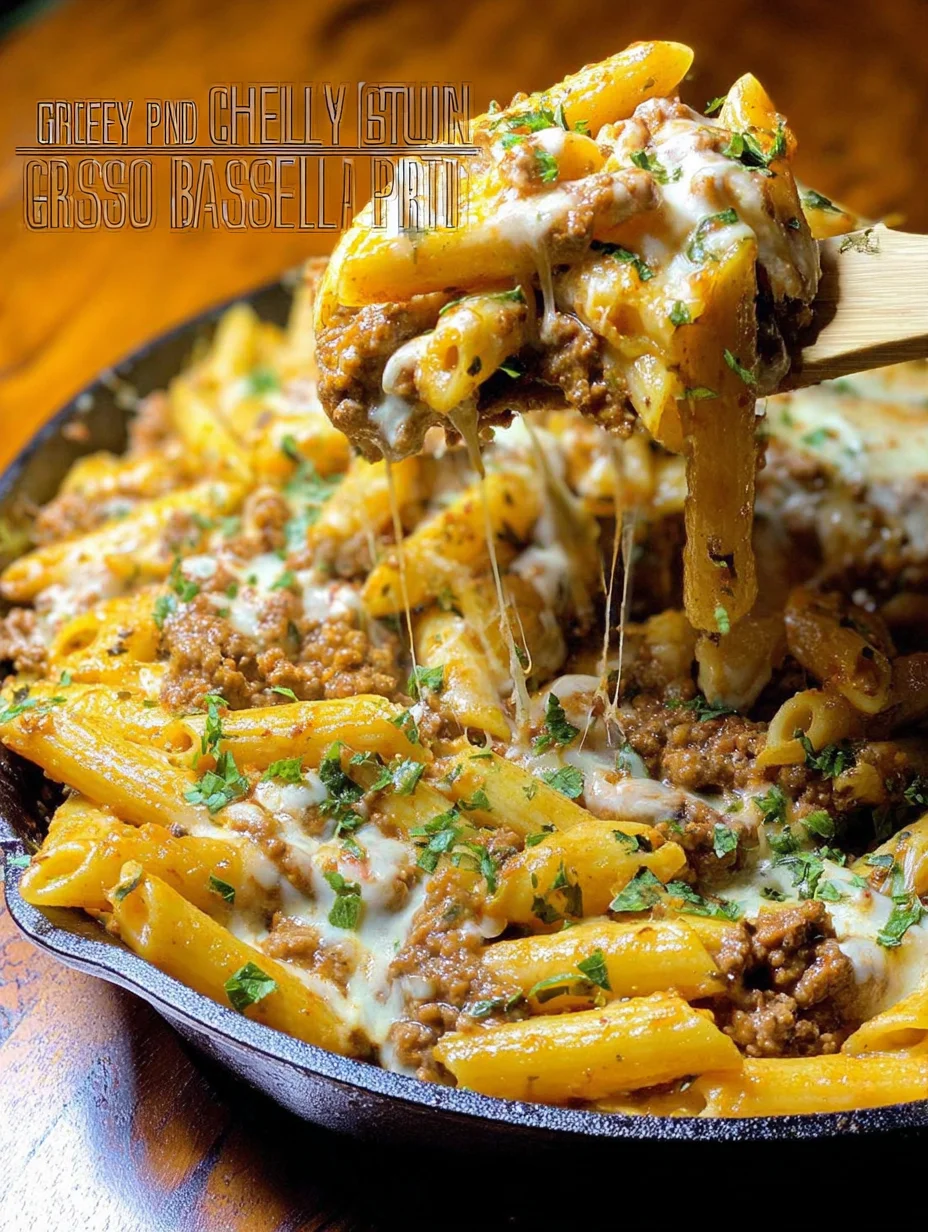 Cheesy Ground Beef Pasta Skillet
