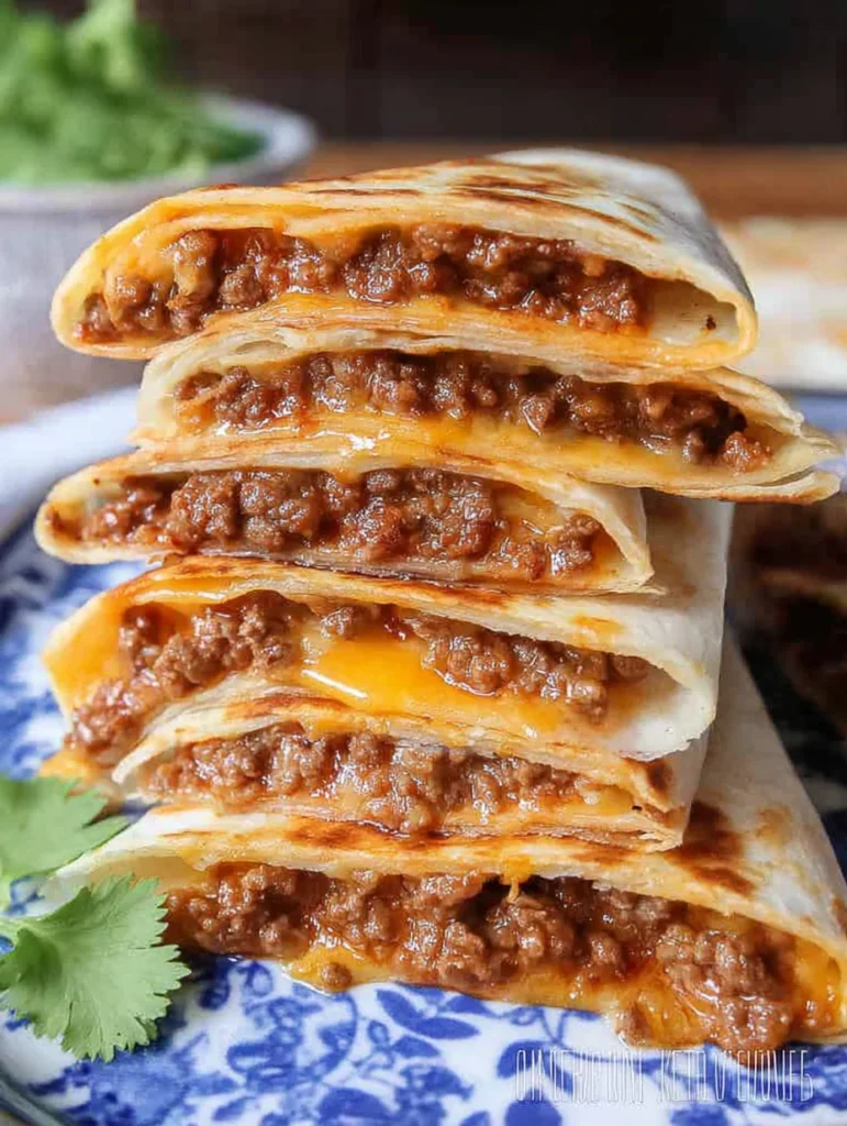 Cheesy Ground Beef Quesadillas