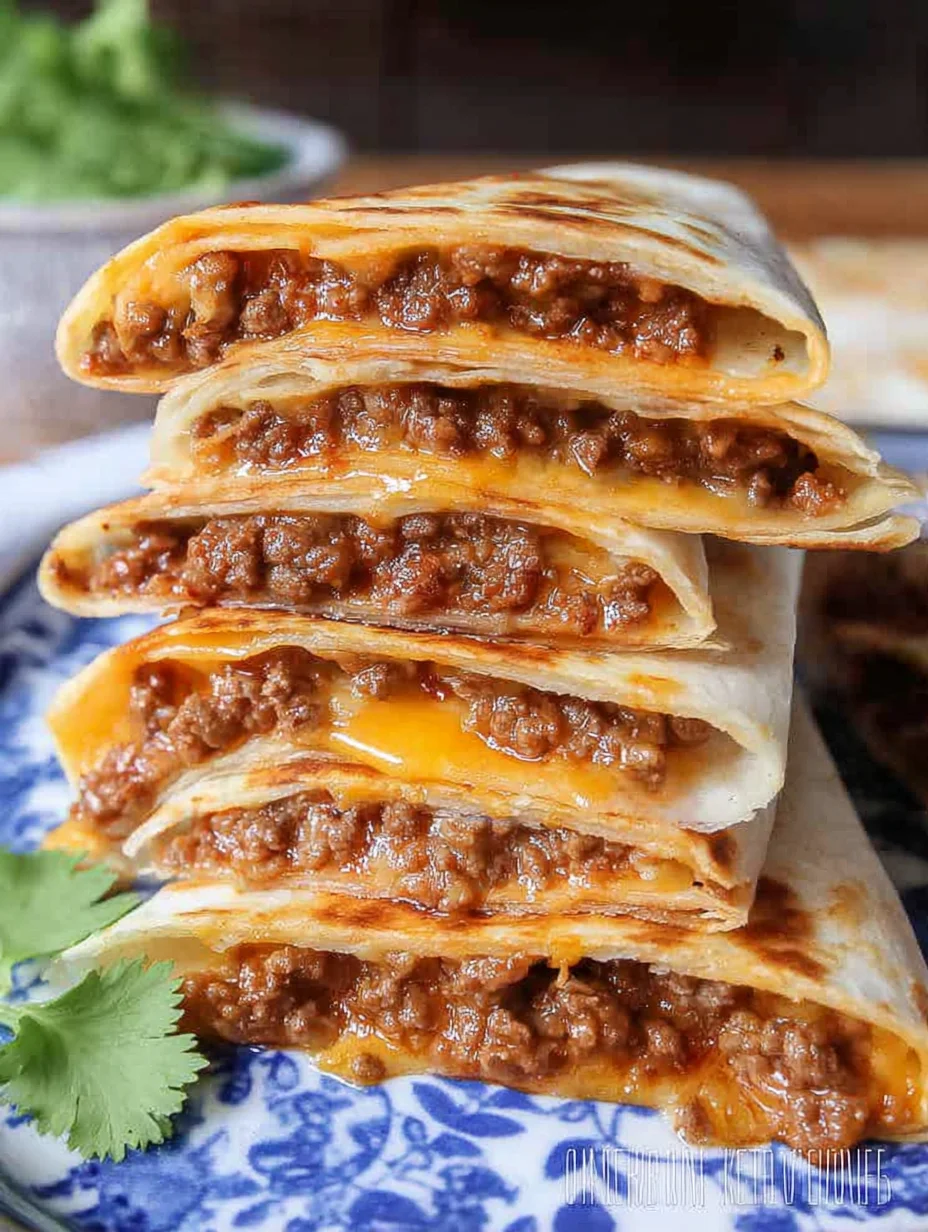 Cheesy Ground Beef Quesadillas