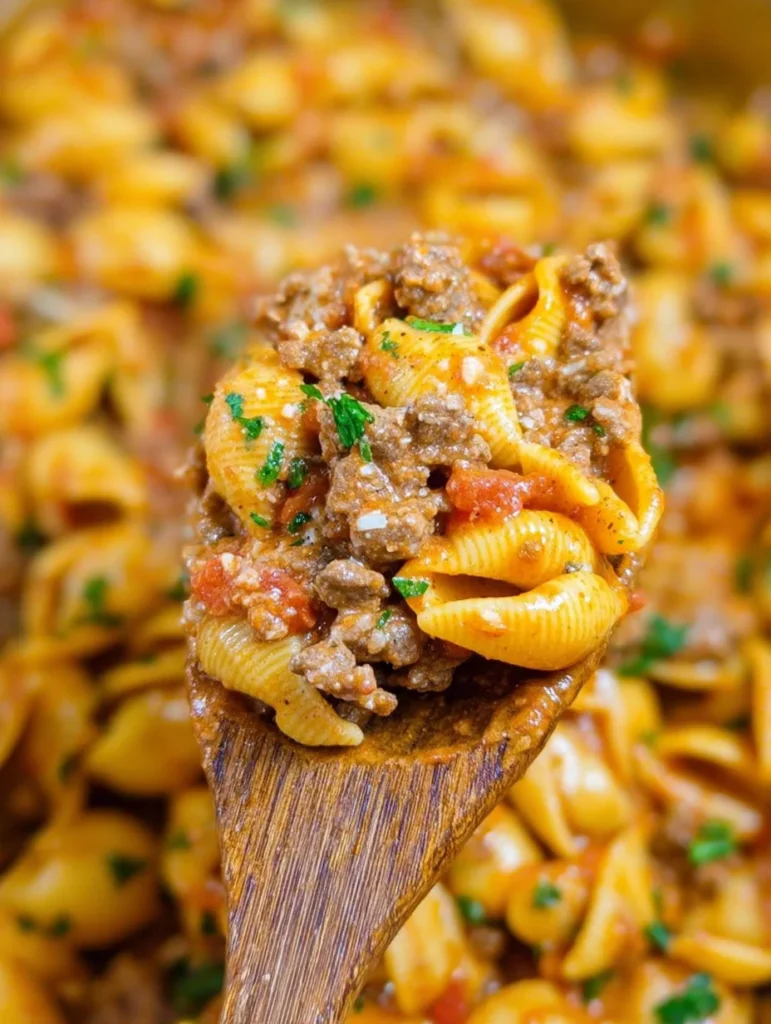 Creamy Beef and Shells