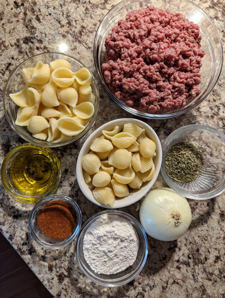 Creamy Beef and Shells