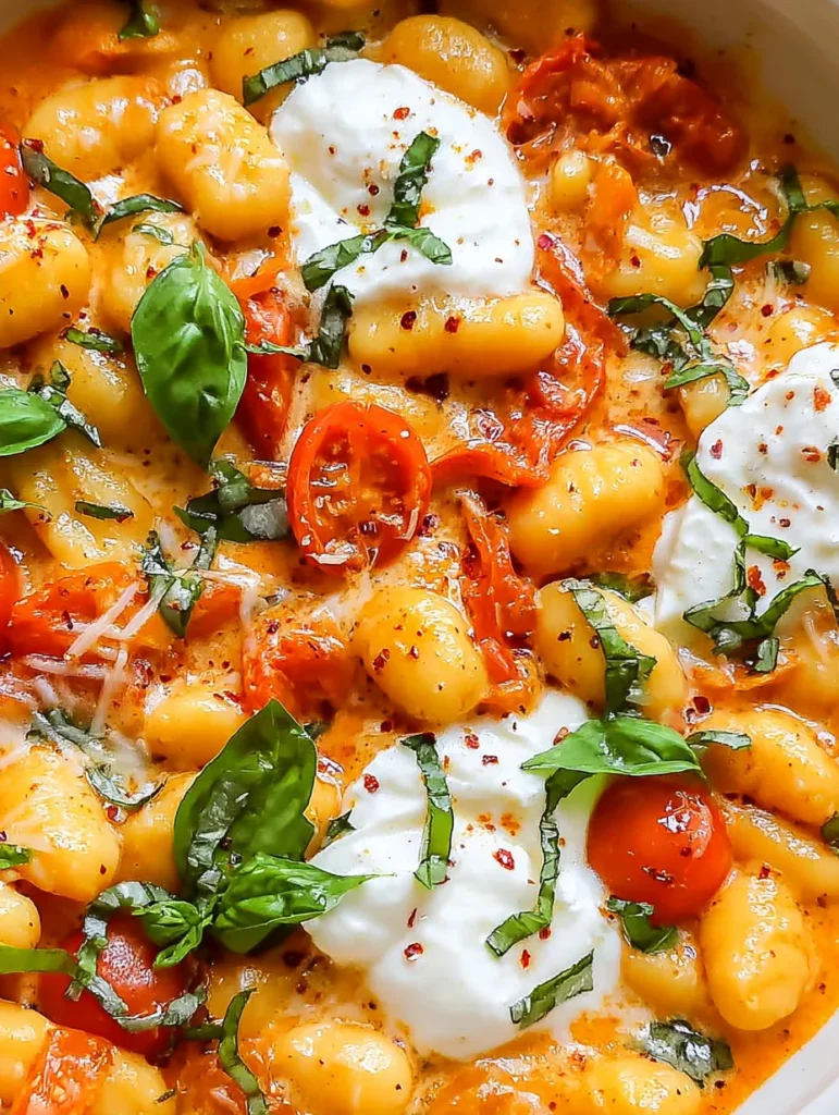 Creamy Tomato Gnocchi with Burrata