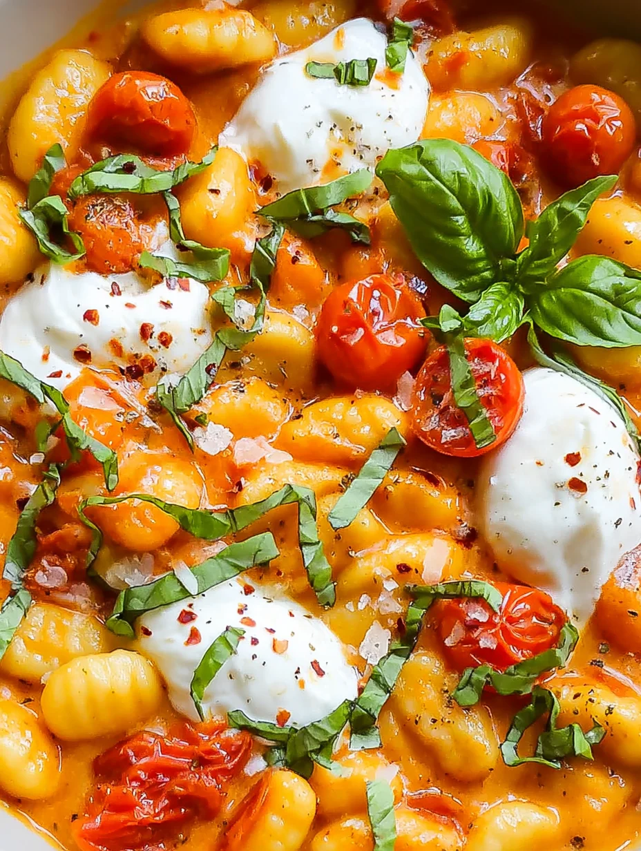 Creamy Tomato Gnocchi with Burrata