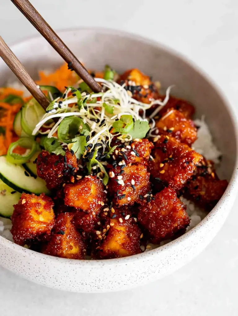 Crispy Gochujang Korean Tofu