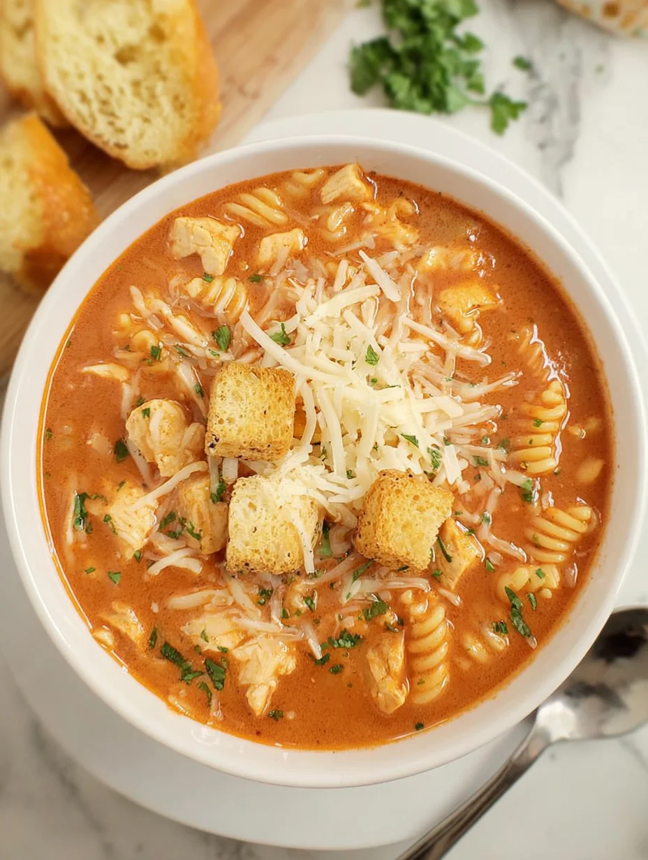 Crockpot Chicken Parmesan Soup