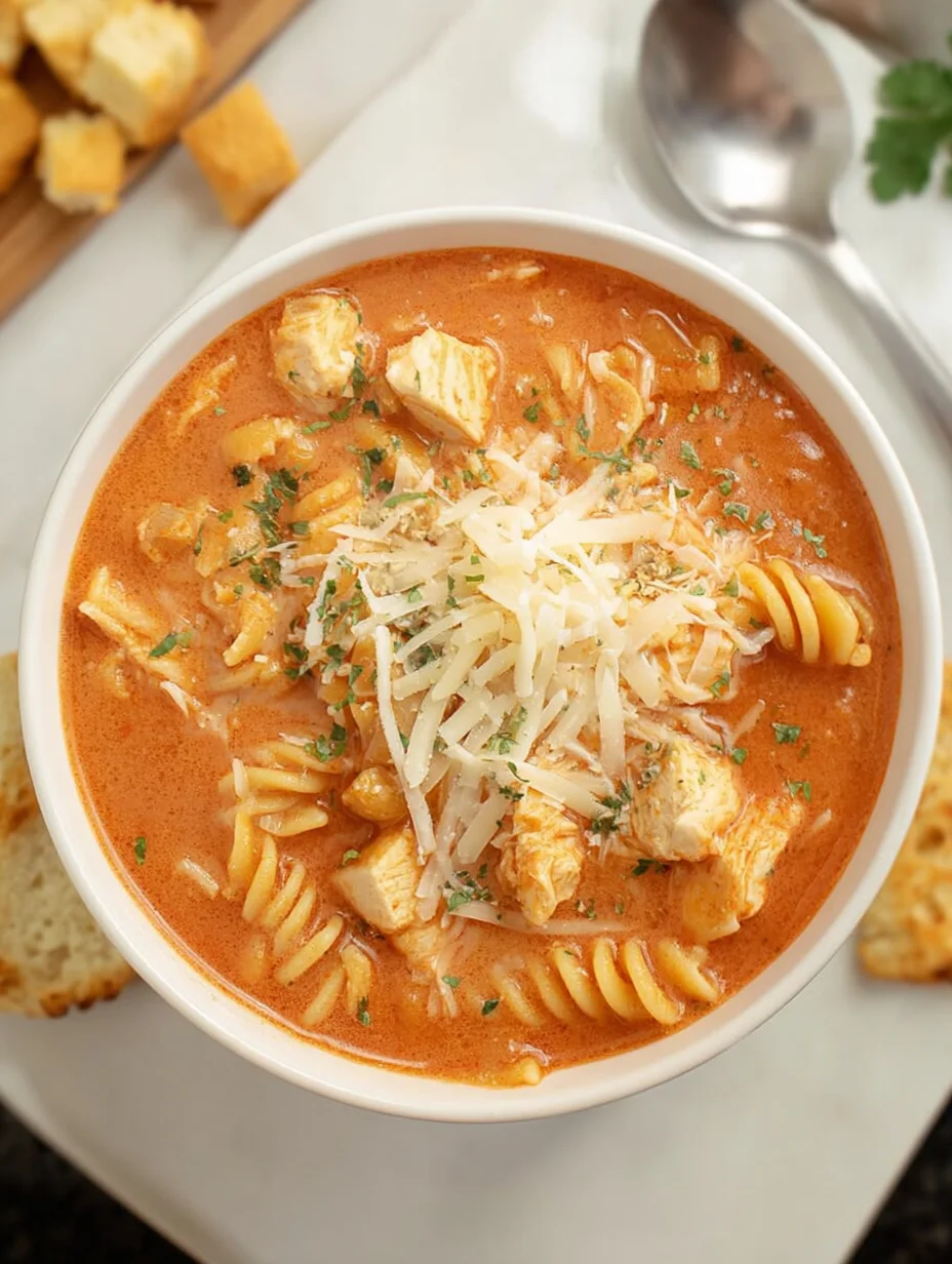 Crockpot Chicken Parmesan Soup