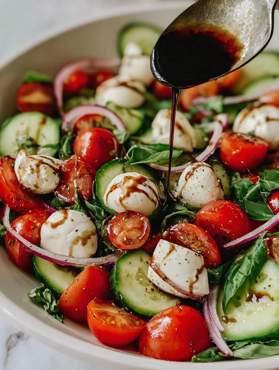 Fresh Cucumber Caprese Salad