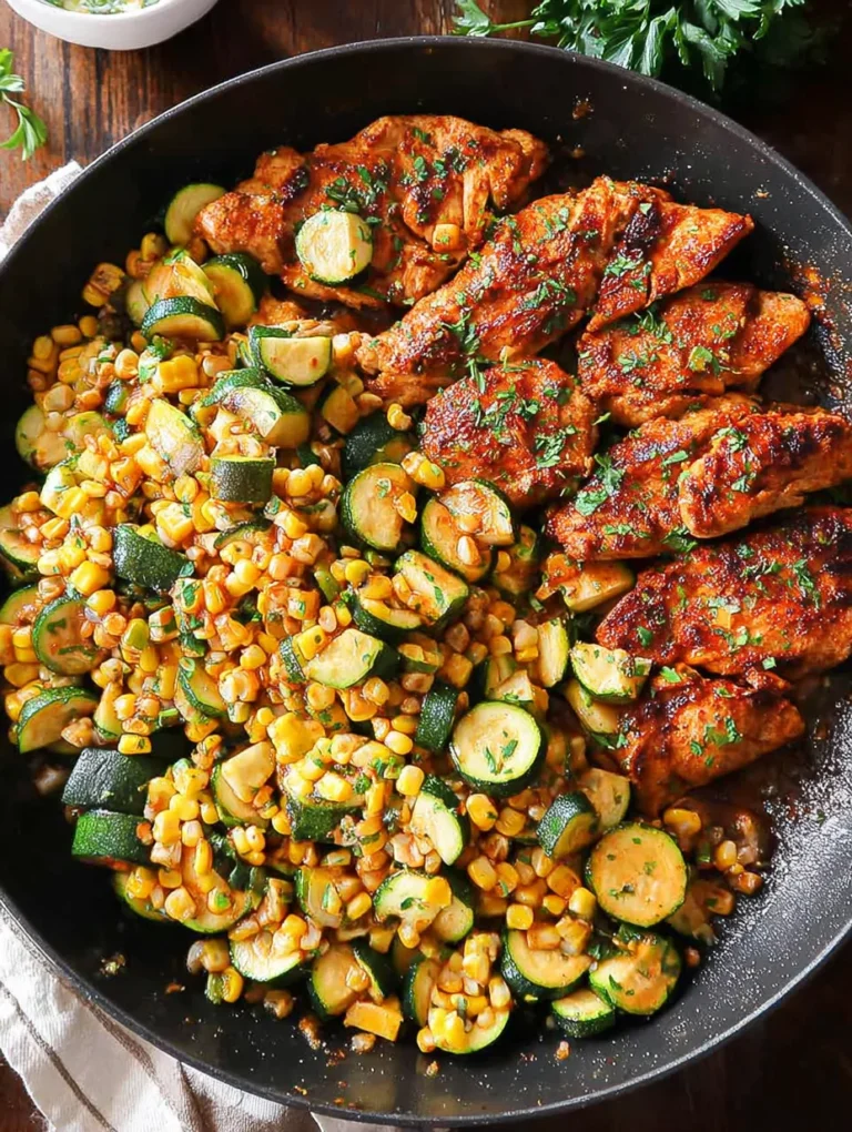 Garlic Butter Chicken with Zucchini and Corn