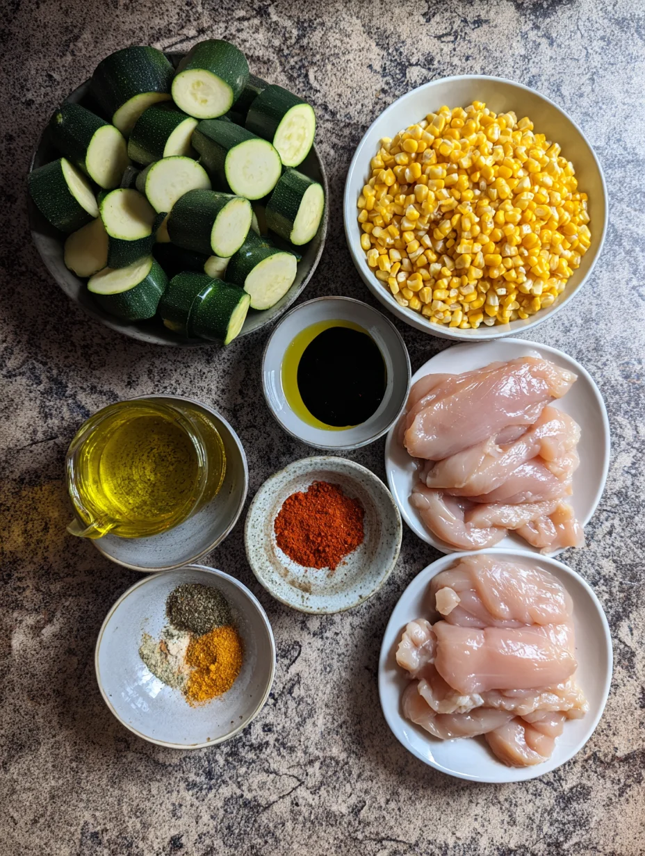 Garlic Butter Chicken with Zucchini and Corn