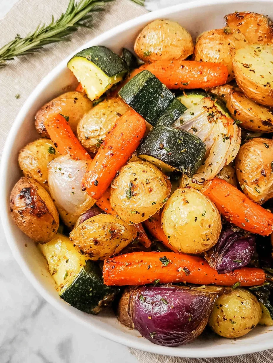 Garlic Herb Roasted Potatoes Carrots and Zucchini