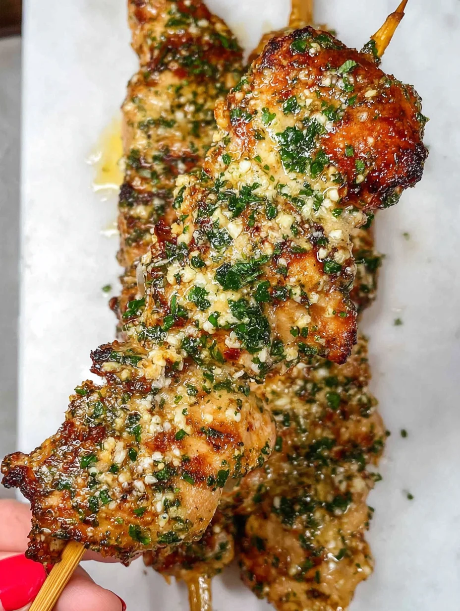 Garlic Parmesan Chicken Skewers