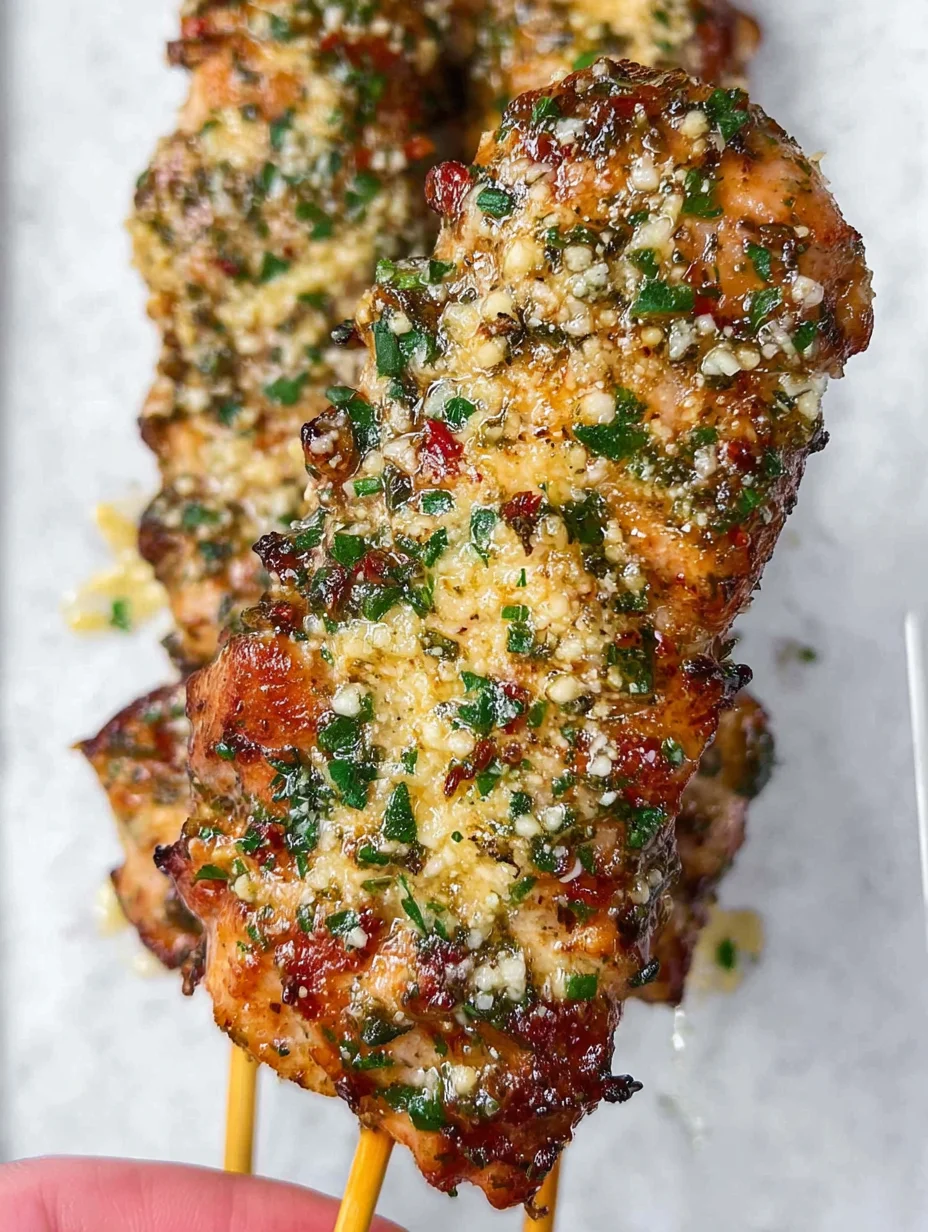 Garlic Parmesan Chicken Skewers