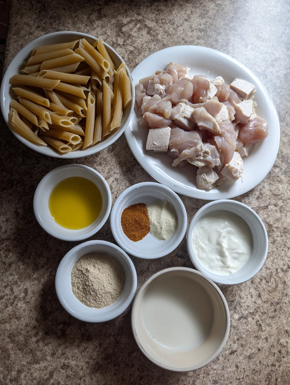Healthy Garlic Parmesan Chicken Pasta