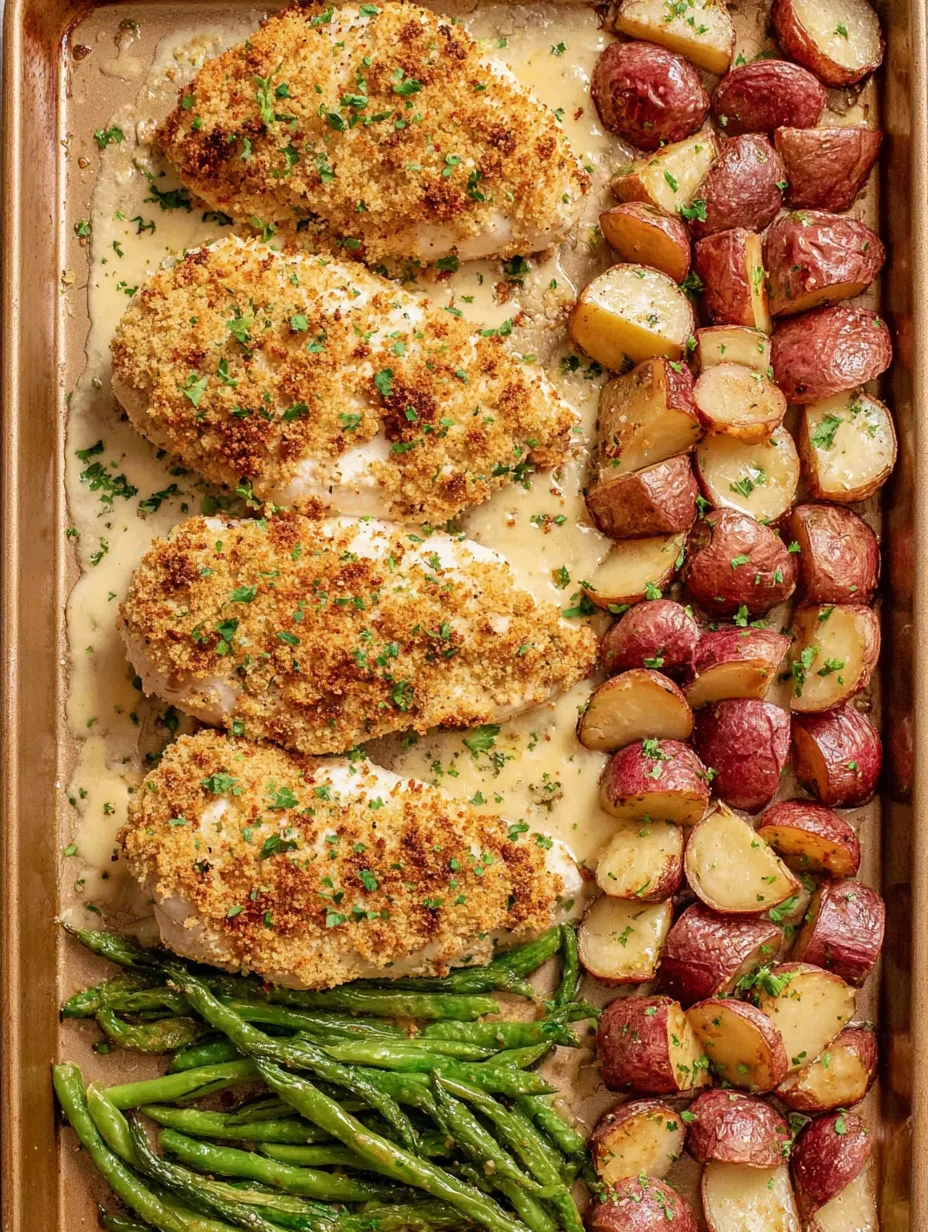 Parmesan Crusted Chicken Sheet Pan Dinner