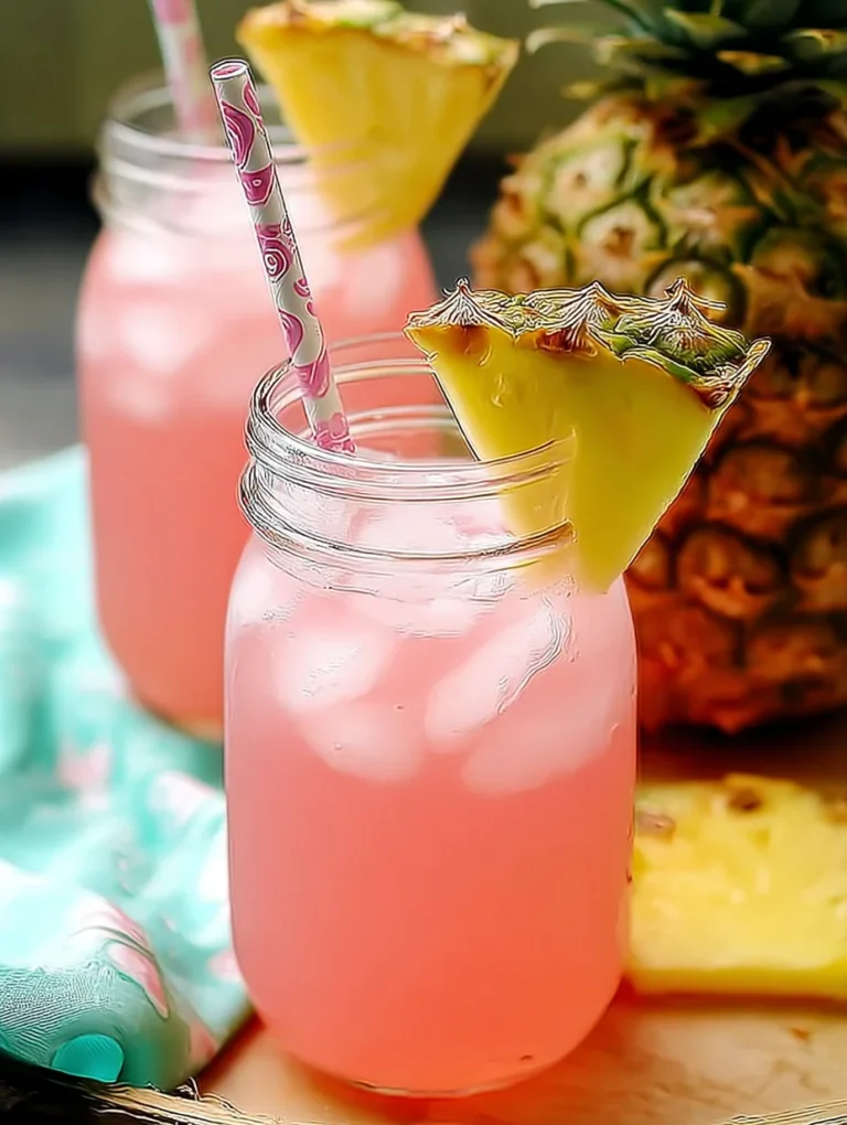 Pineapple Pink Lemonade Party Drink