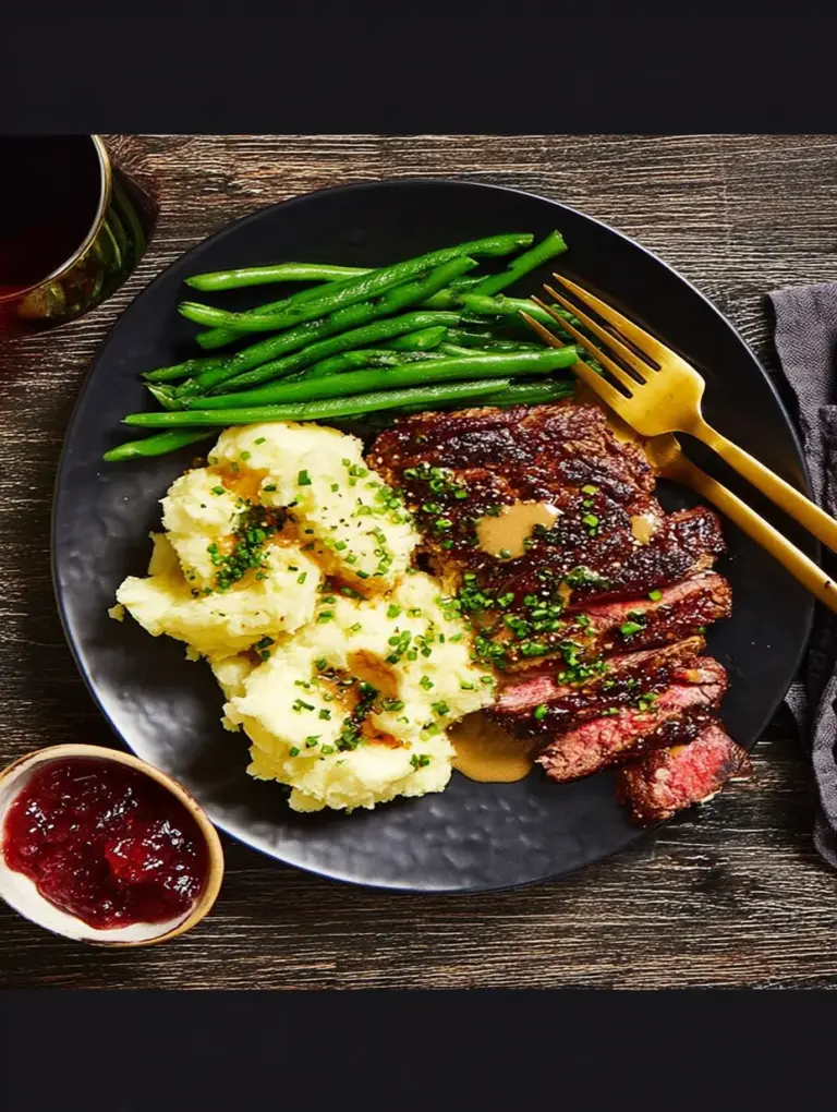 Ribeye and Roasted Garlic Pan Sauce