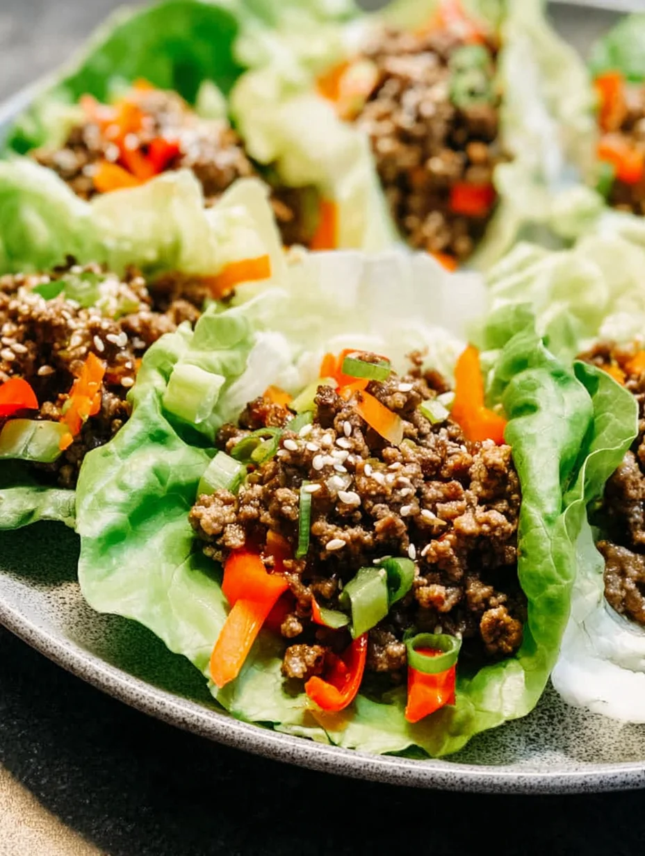 Asian Style Ground Beef Lettuce Wraps