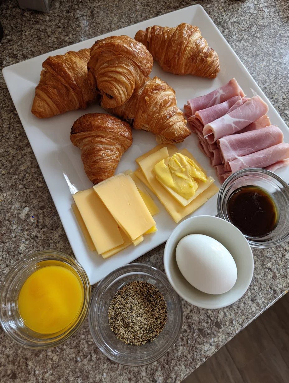 Baked Ham and Cheese Croissants