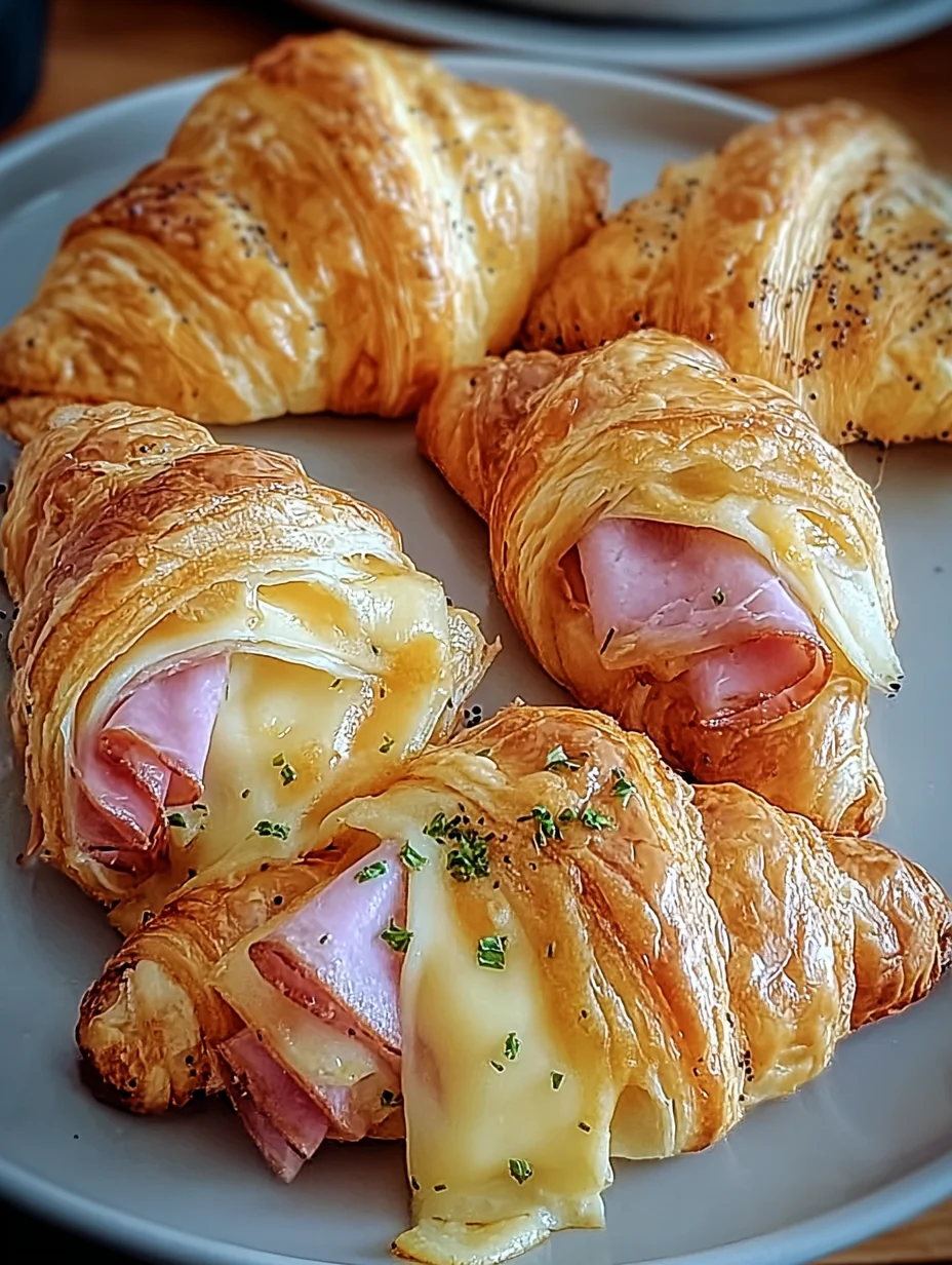 Baked Ham and Cheese Croissants