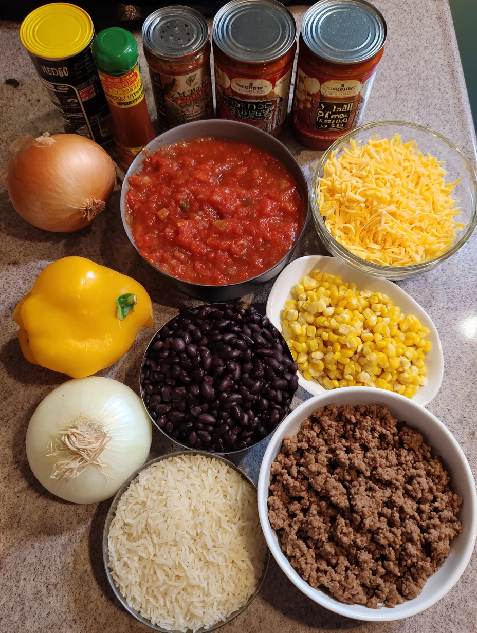Beef Enchilada Casserole with Rice