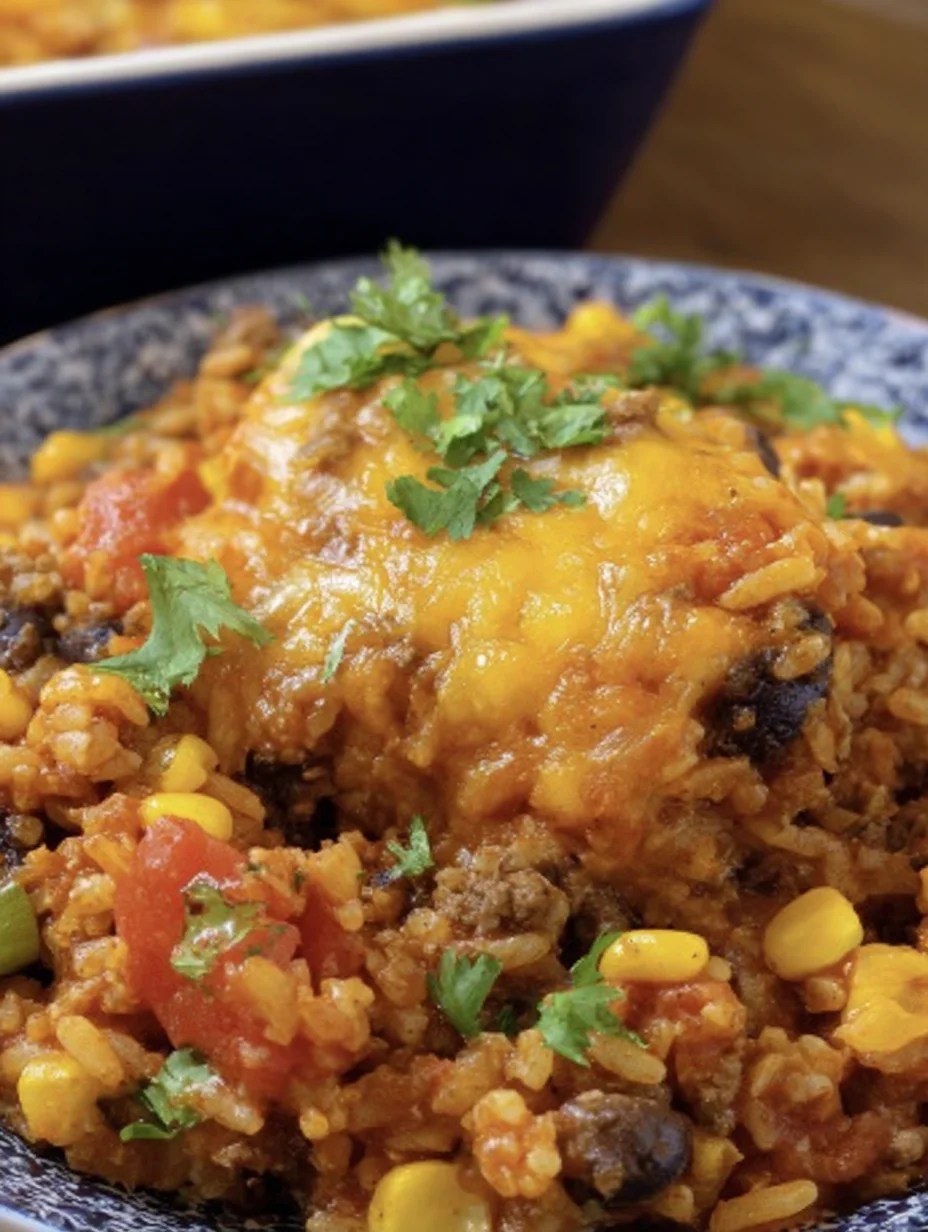 Beef Enchilada Casserole with Rice