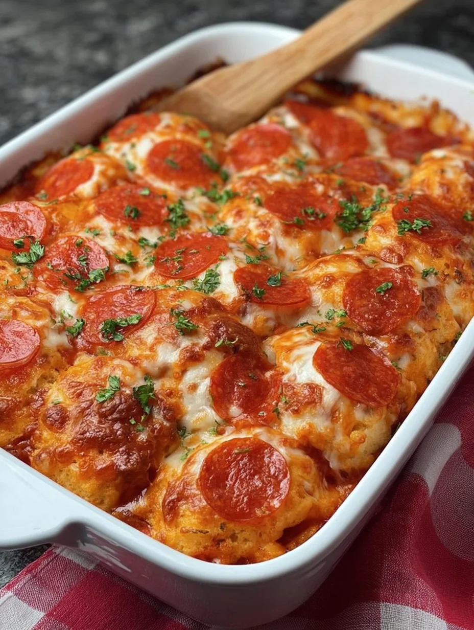 Bubble Up Biscuit Pizza Casserole