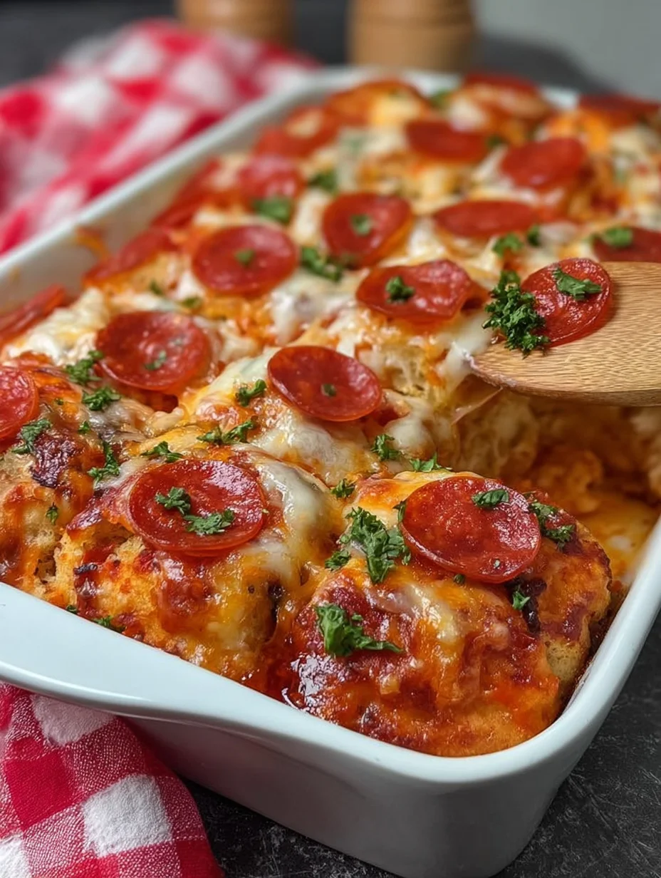 Bubble Up Biscuit Pizza Casserole