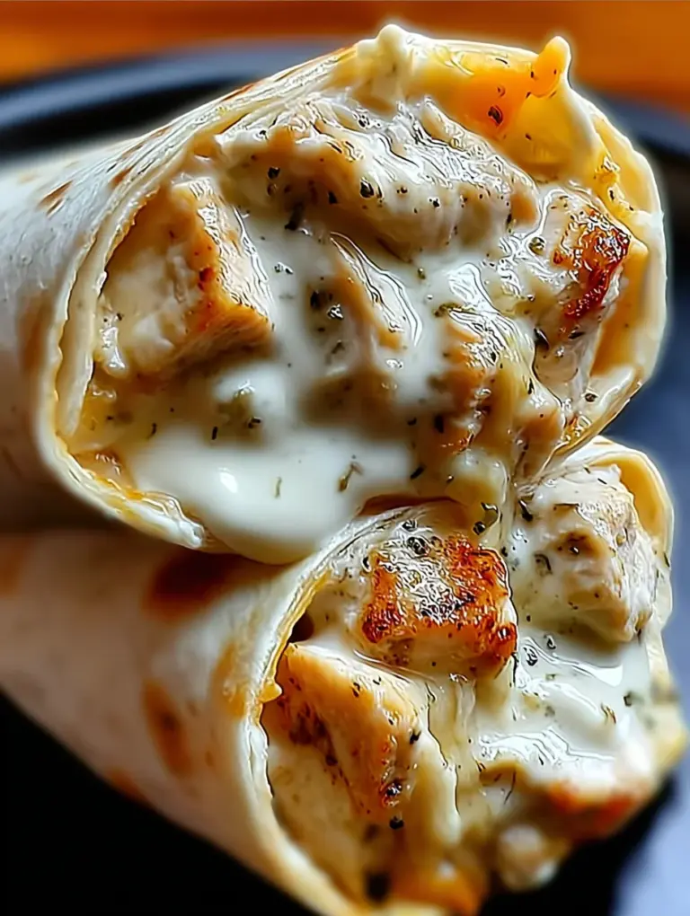 Cheesy Garlic Chicken Wraps