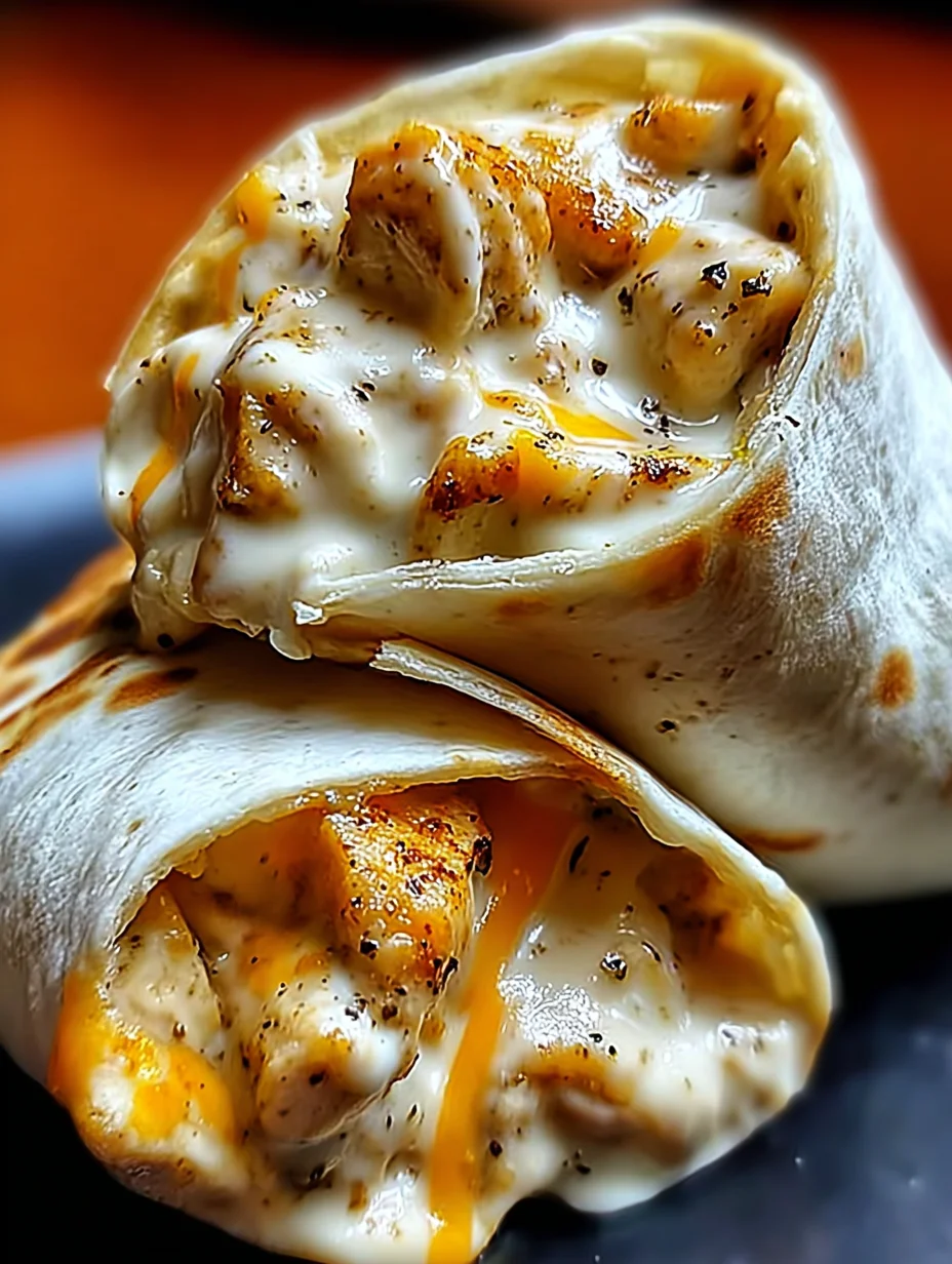 Cheesy Garlic Chicken Wraps
