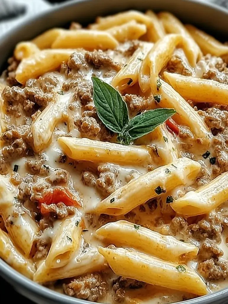 Creamy Rotel Pasta with Ground Beef