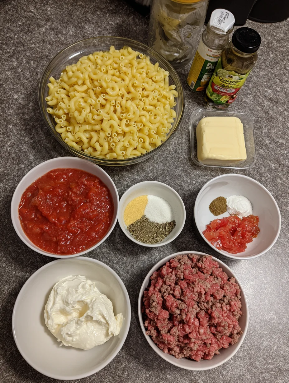 Creamy Rotel Pasta with Ground Beef