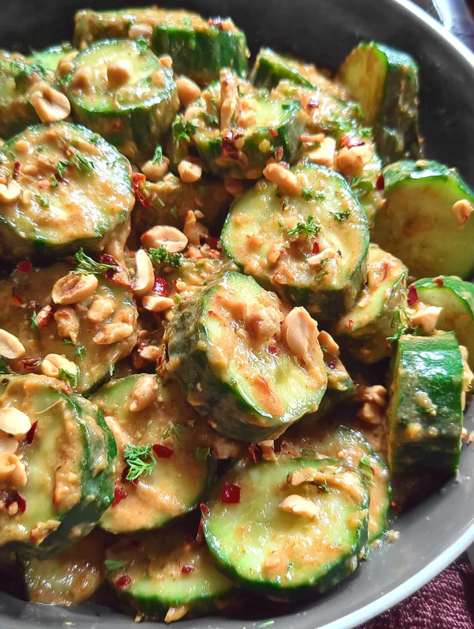 Cucumbers in Spicy Peanut Sauce
