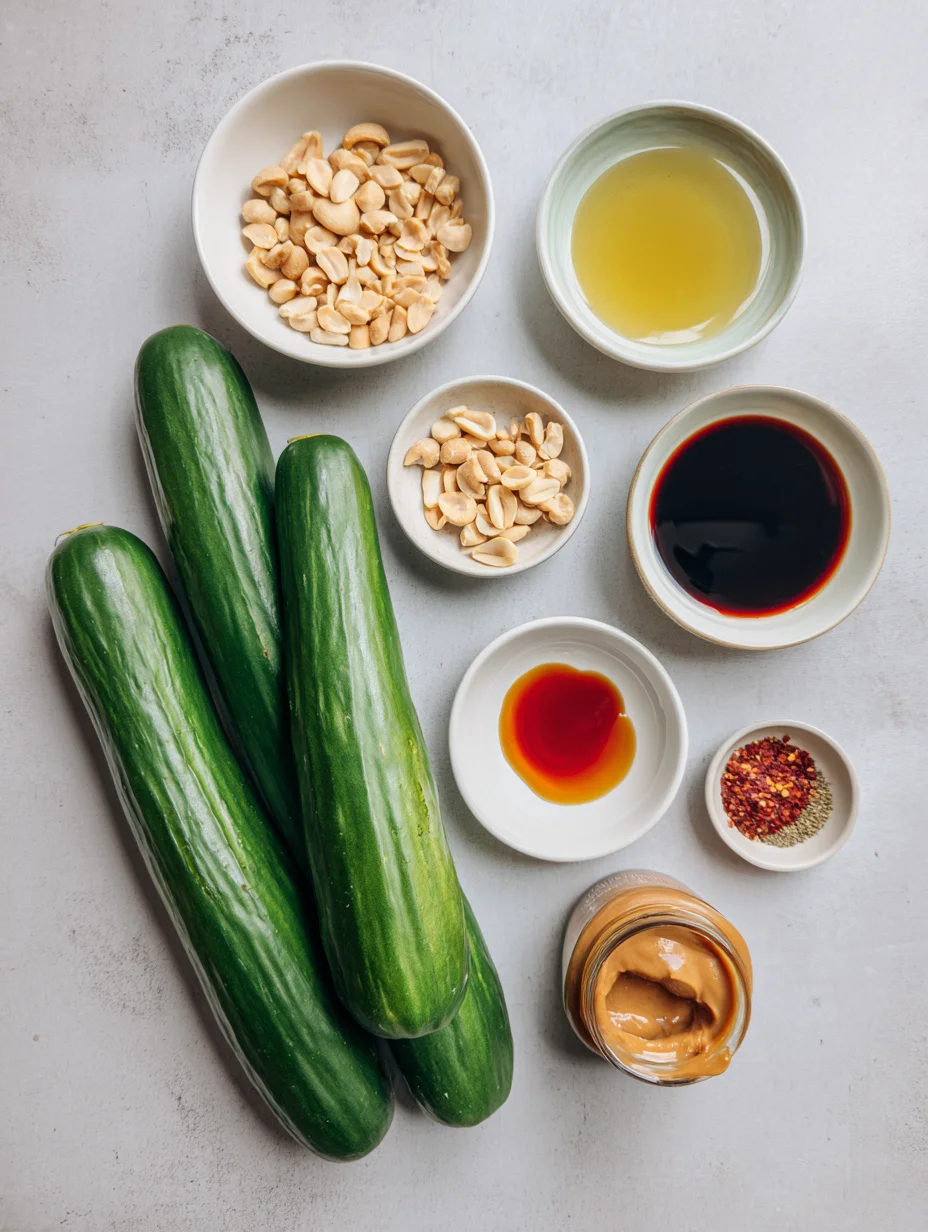 Cucumbers in Spicy Peanut Sauce