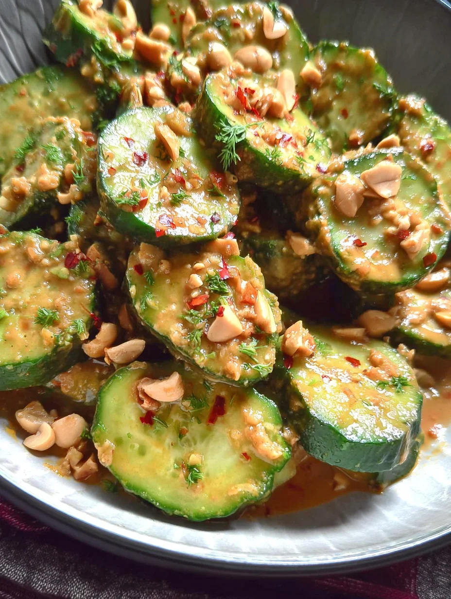 Cucumbers in Spicy Peanut Sauce