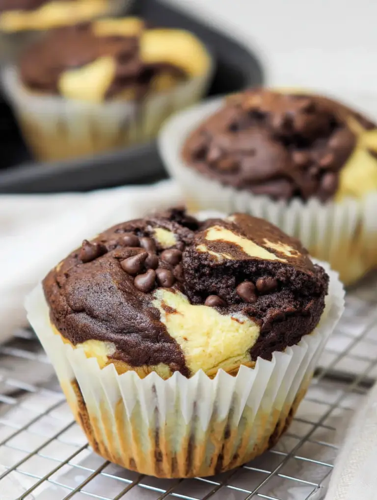 Double Chocolate Cheesecake Muffins