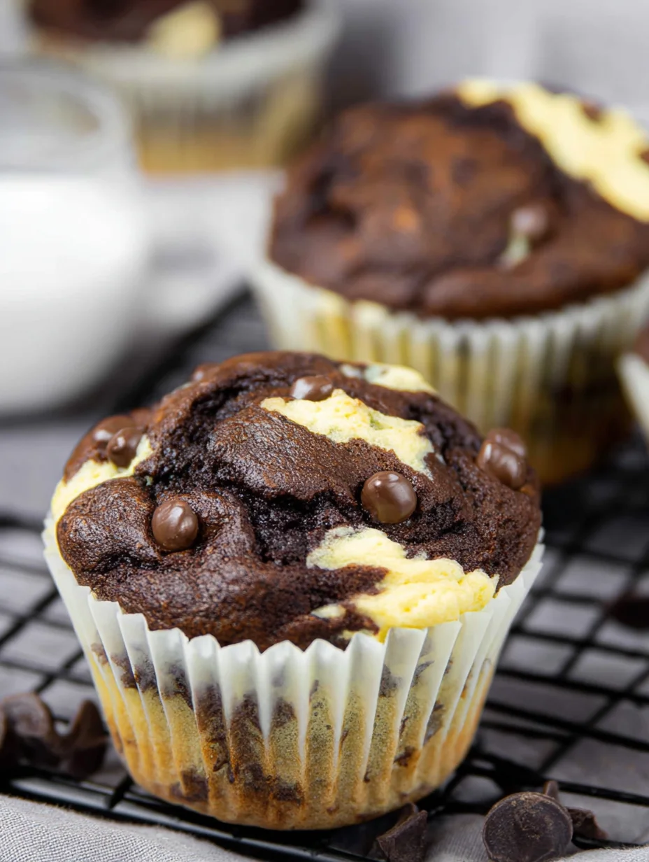 Double Chocolate Cheesecake Muffins