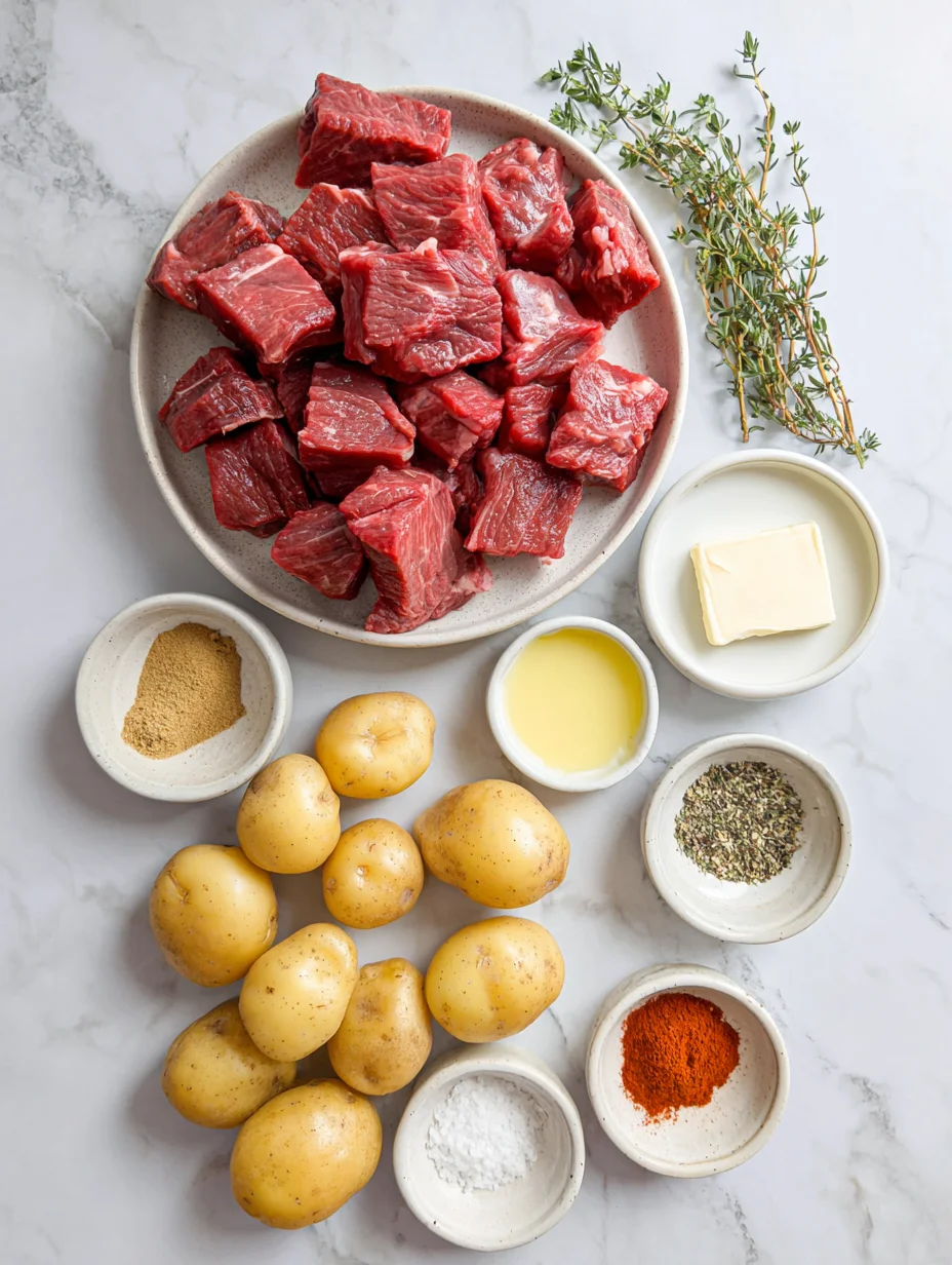 Garlic Butter Beef Bites with Potatoes