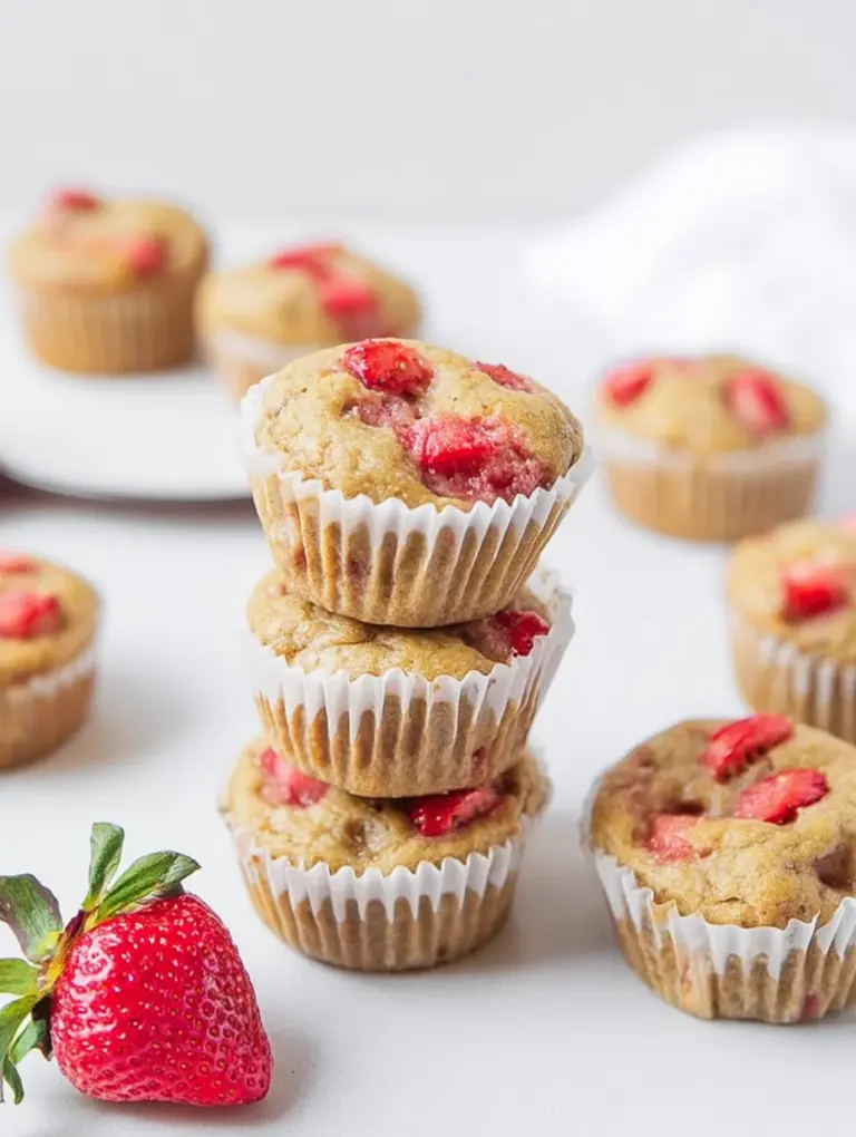 Healthy Strawberry Banana Yogurt Muffins