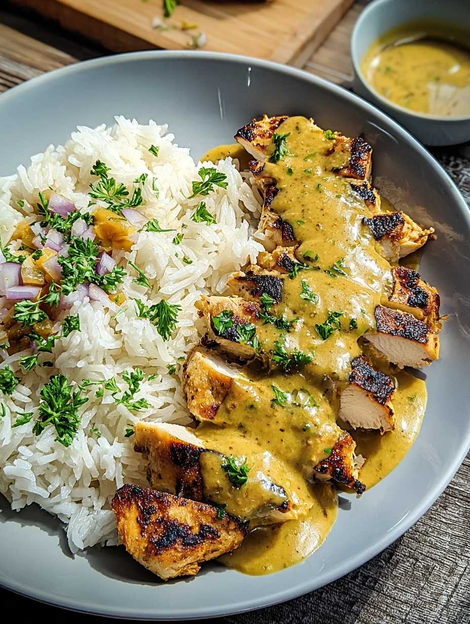 Honig Senf Hähnchen mit Reis