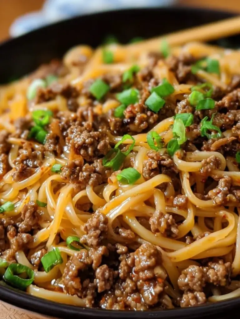 Mongolian Ground Beef Noodles