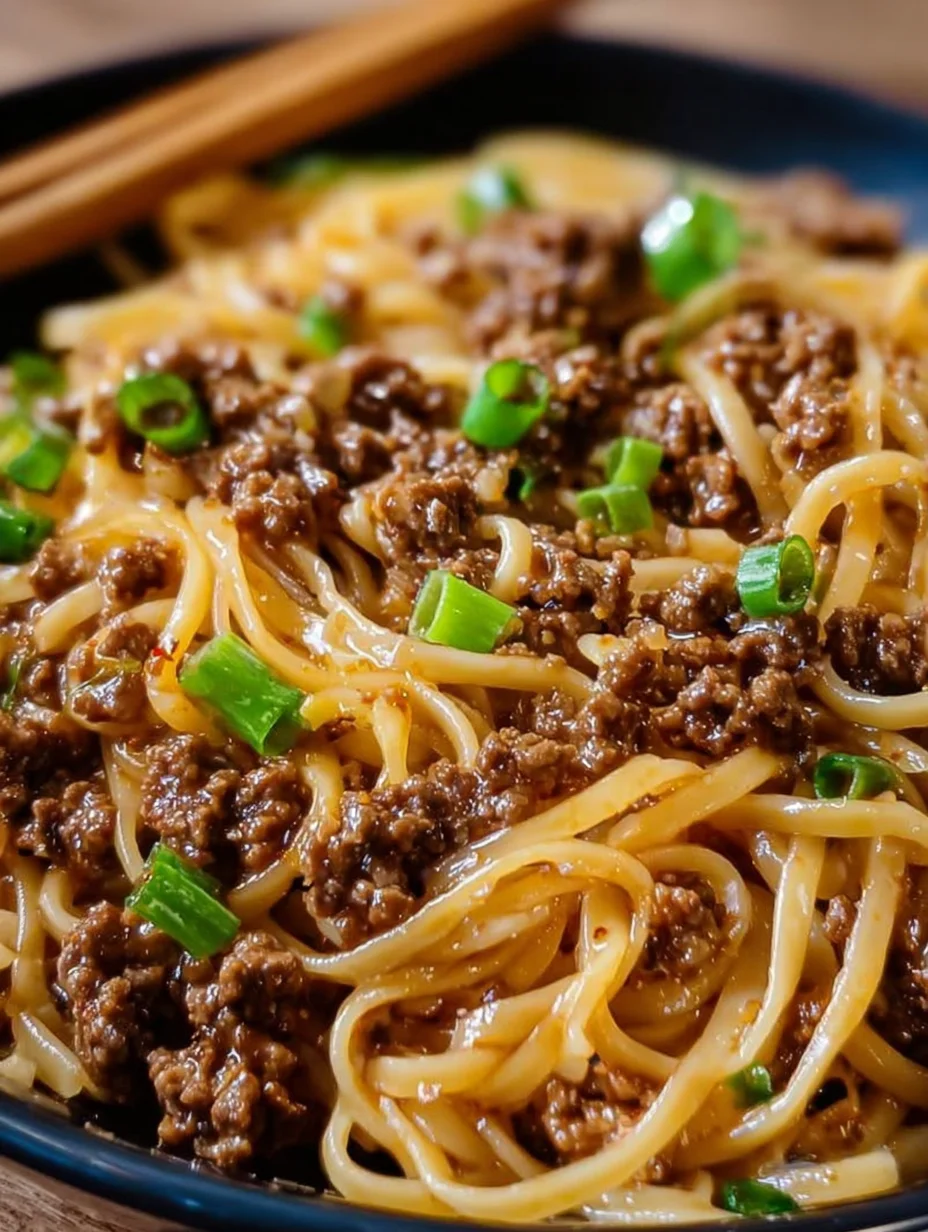 Mongolian Ground Beef Noodles