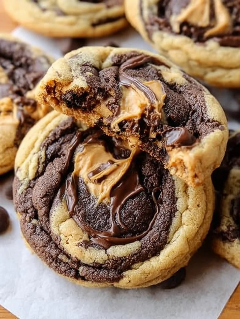 Peanut Butter Brownie Swirl Cookies