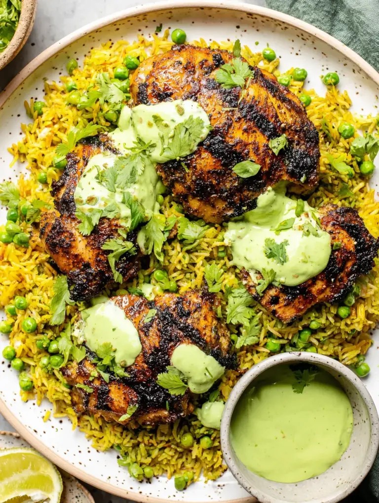Peruvian Chicken and Rice with Green Sauce