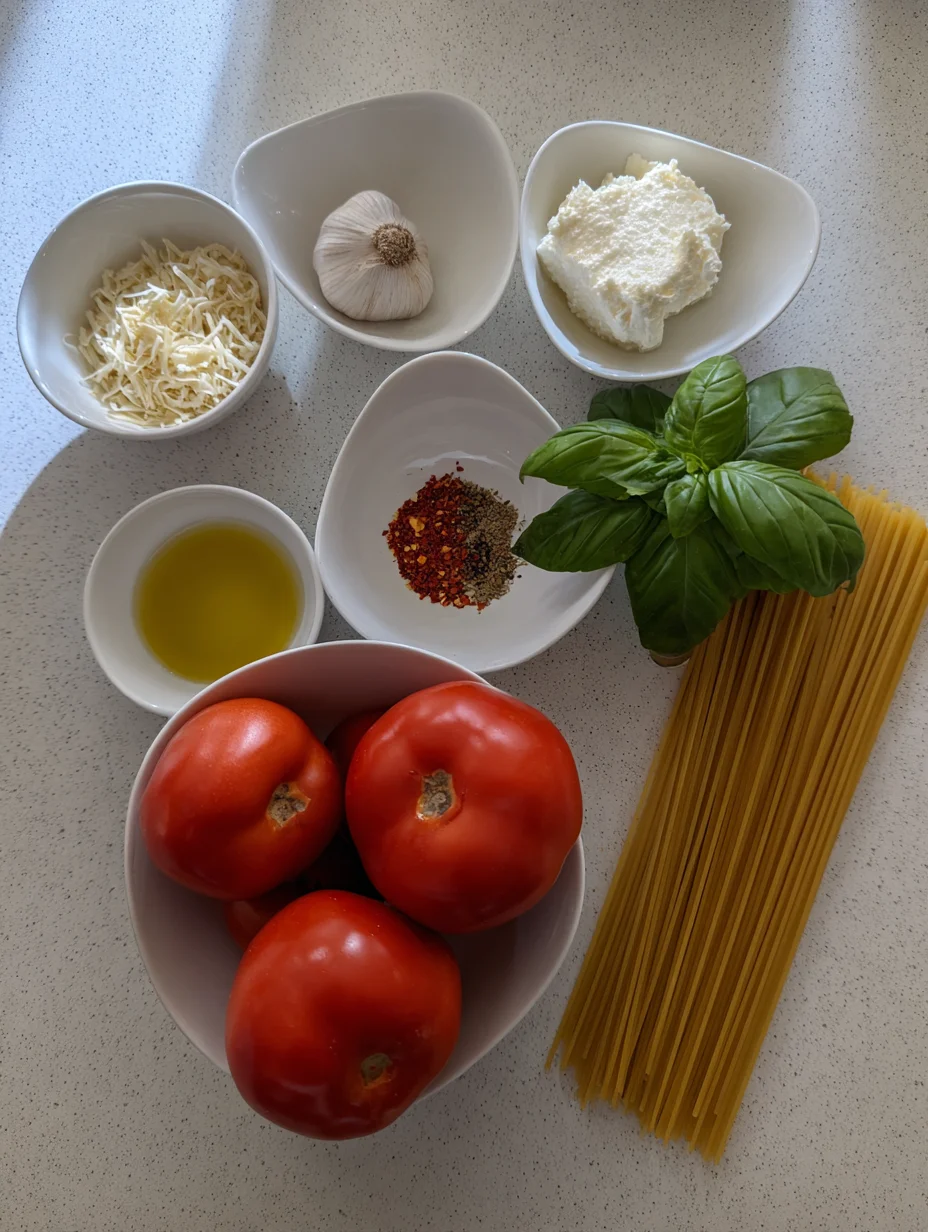 Roasted Tomato and Garlic Ricotta Pasta