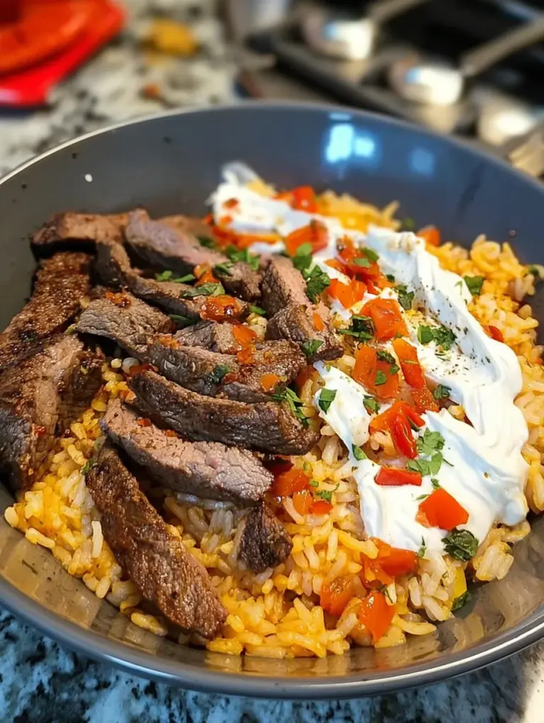 Steak Queso Rice