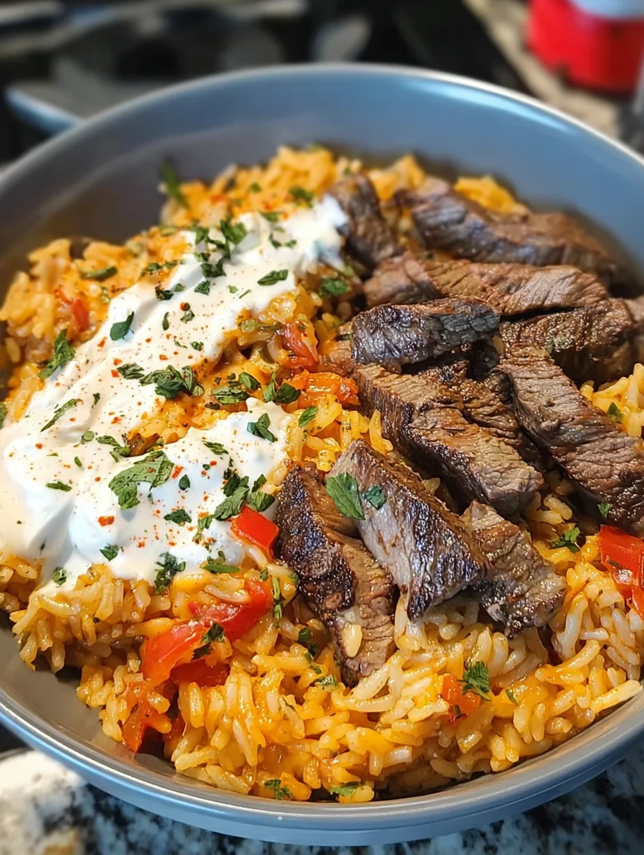 Steak Queso Rice