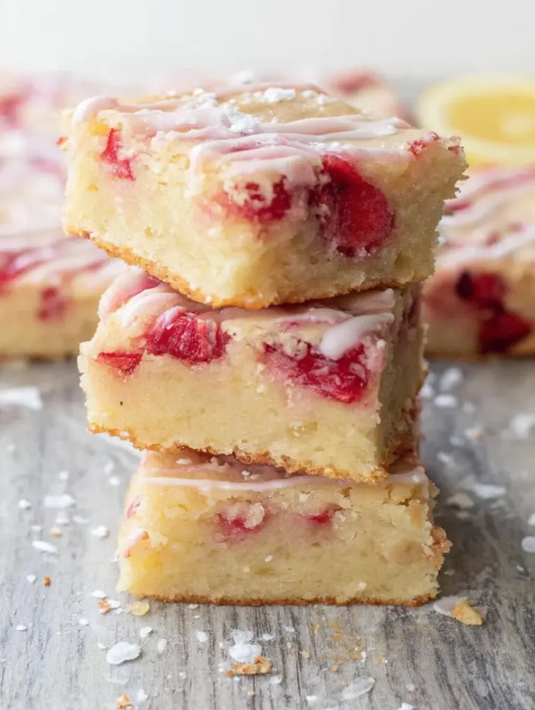 Strawberry Lemon Blondies